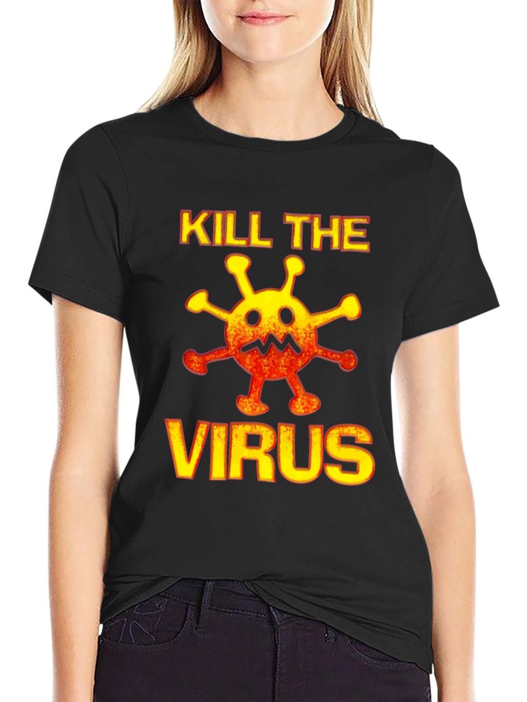 Kill the Virus Graphic Tee - Black Cotton