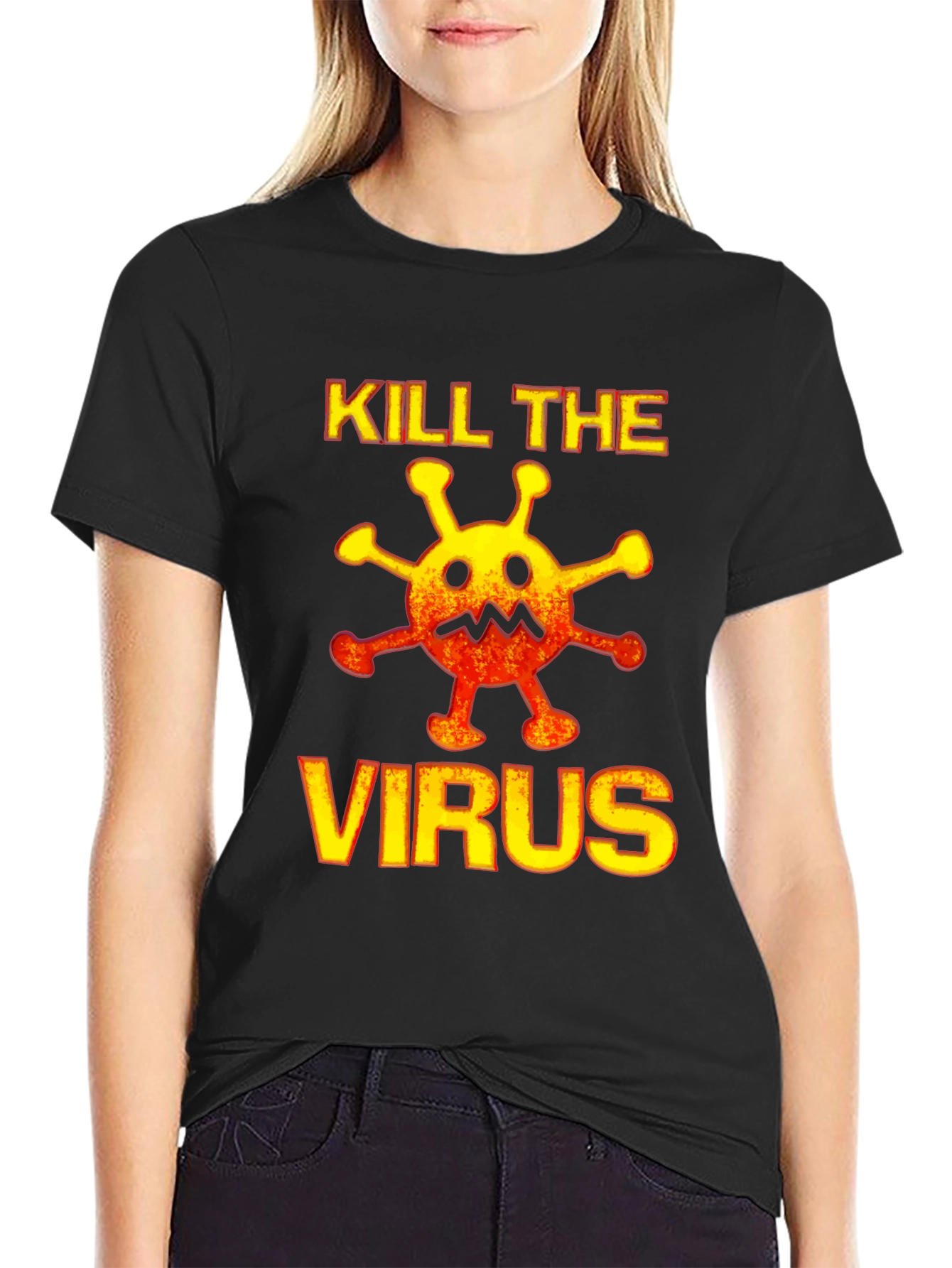 Kill the Virus Graphic Tee - Black Cotton