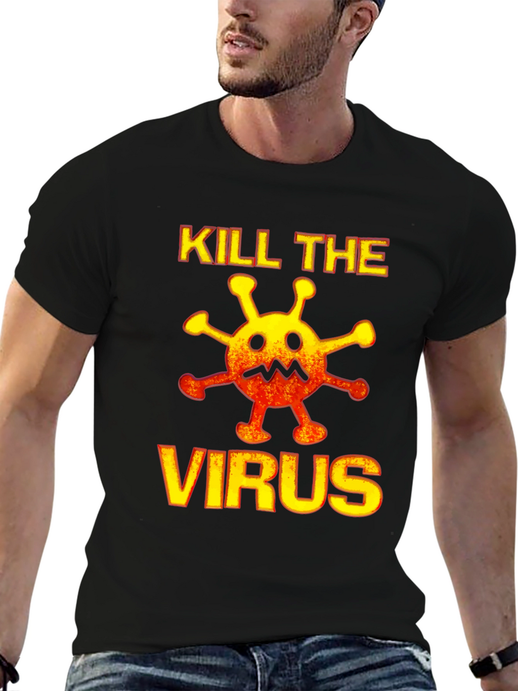 Kill the Virus Graphic Tee - Black Cotton