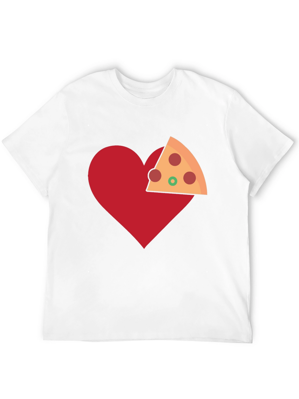 Pizza Heart Graphic Tee - Casual Cotton T-Shirt