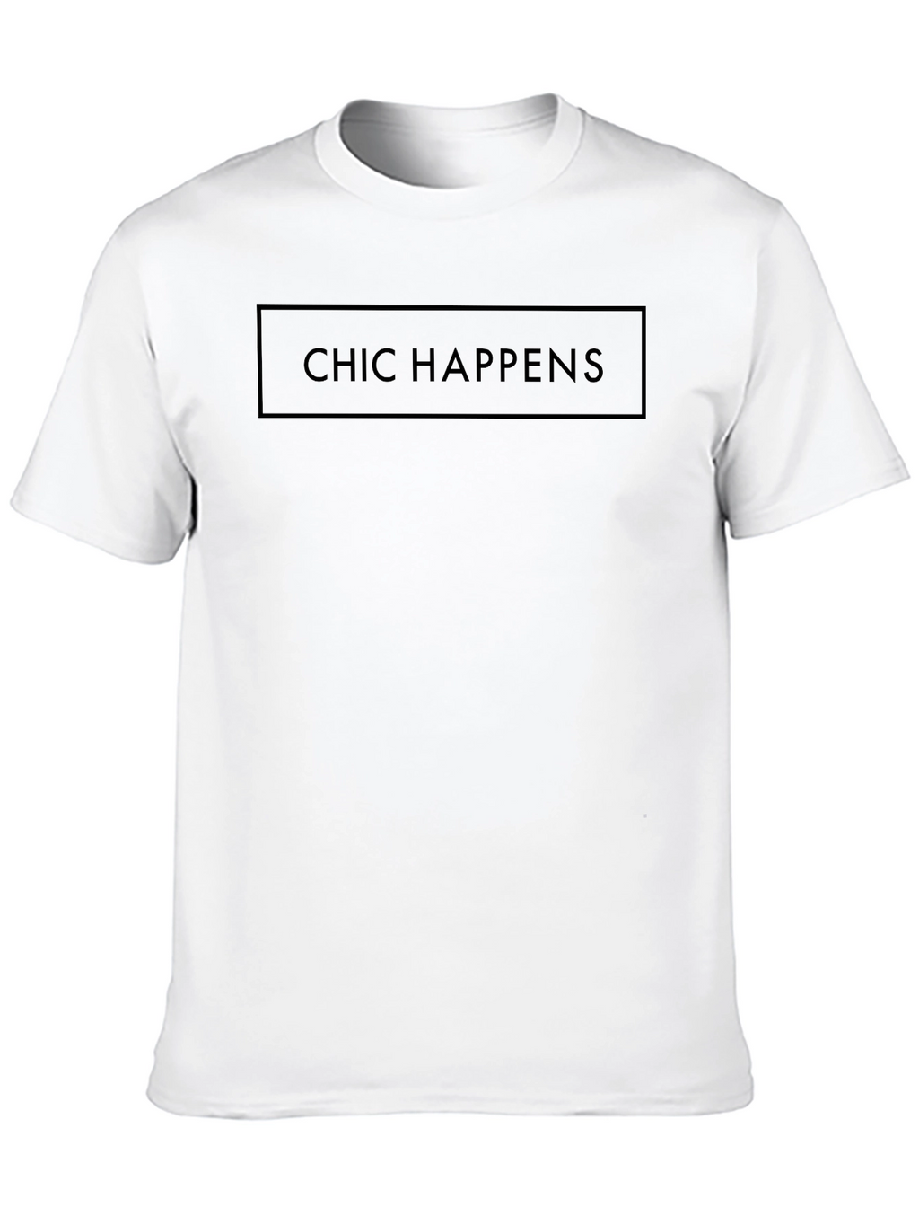 Chic Happens Black Graphic Tee - Trendy Unisex T-Shirt