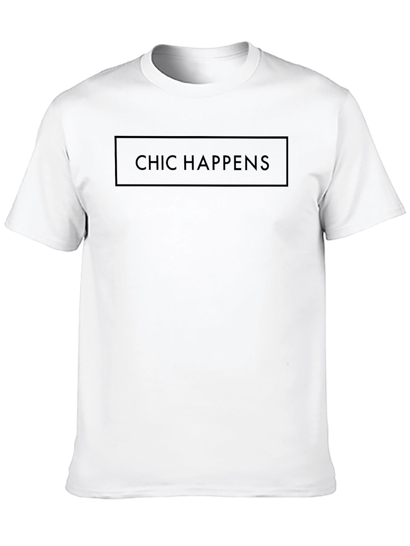 Chic Happens Black Graphic Tee - Trendy Unisex T-Shirt