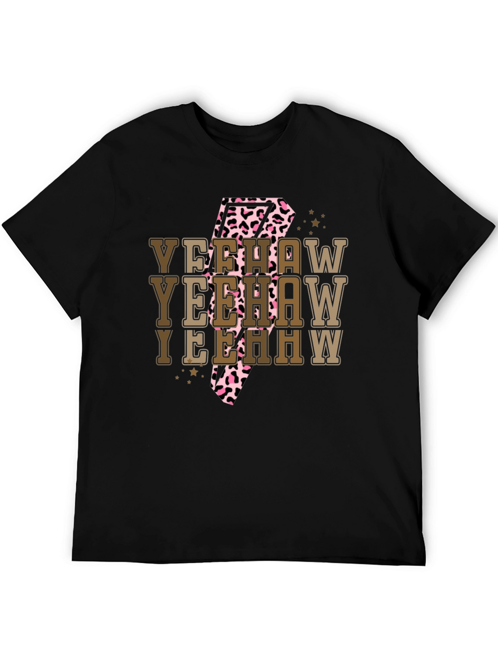 Yeehaw T-Shirt - Cow Print Lightning Bolt Tee
