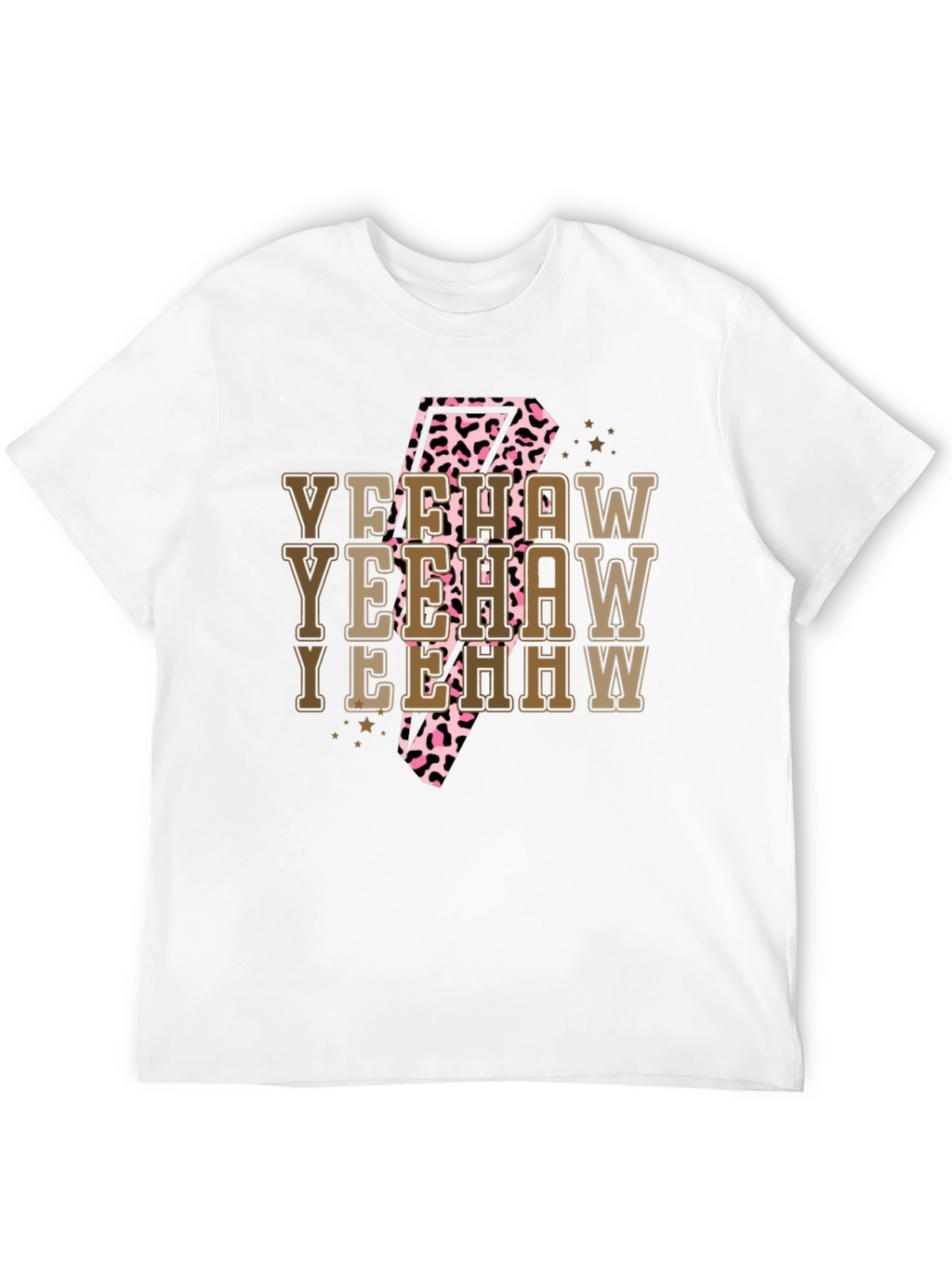 Yeehaw T-Shirt - Cow Print Lightning Bolt Tee