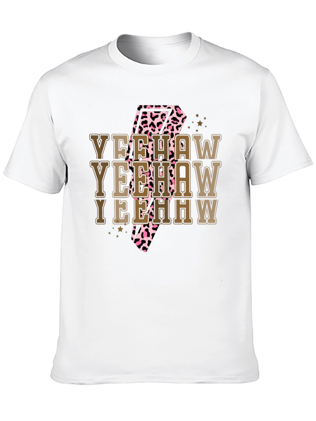 Yeehaw T-Shirt - Cow Print Lightning Bolt Tee