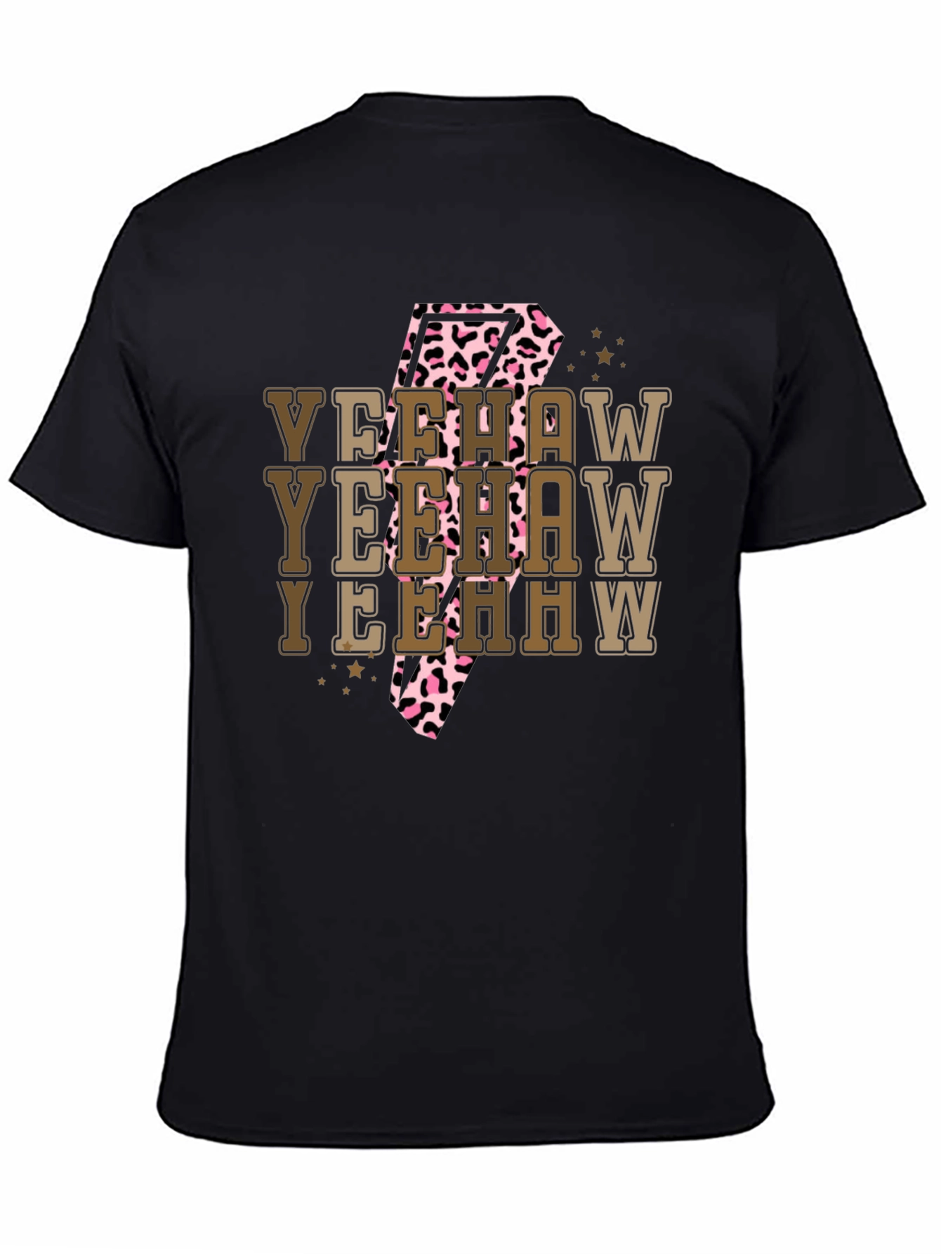 Yeehaw T-Shirt - Cow Print Lightning Bolt Tee