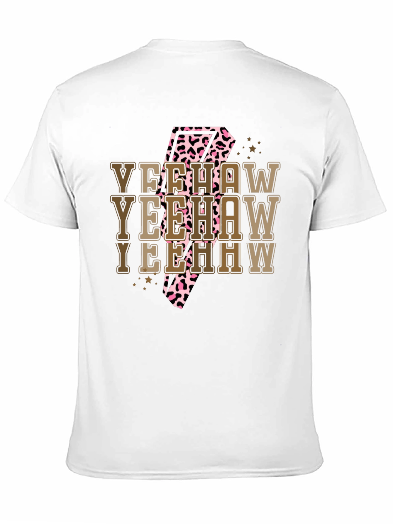 Yeehaw T-Shirt - Cow Print Lightning Bolt Tee