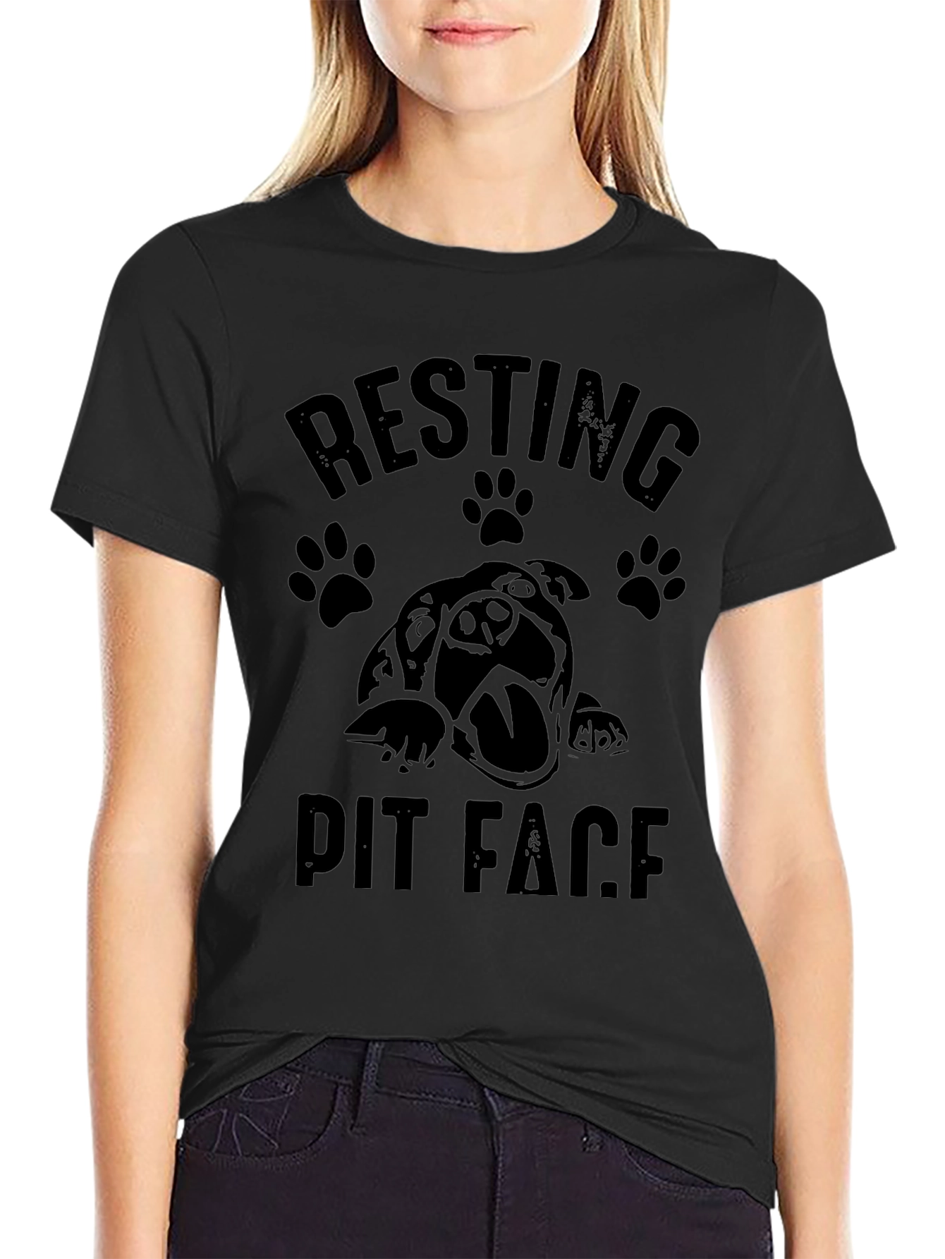 Resting Pit Face Black Graphic T-Shirt