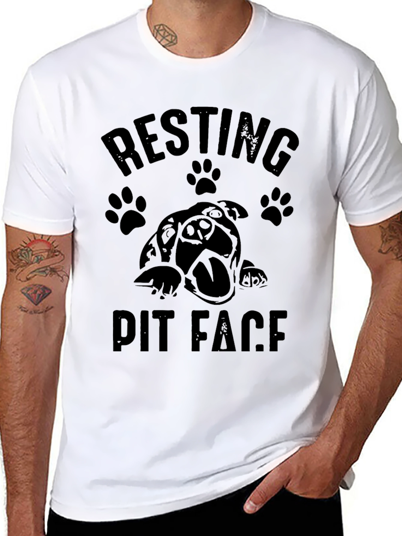 Resting Pit Face Black Graphic T-Shirt