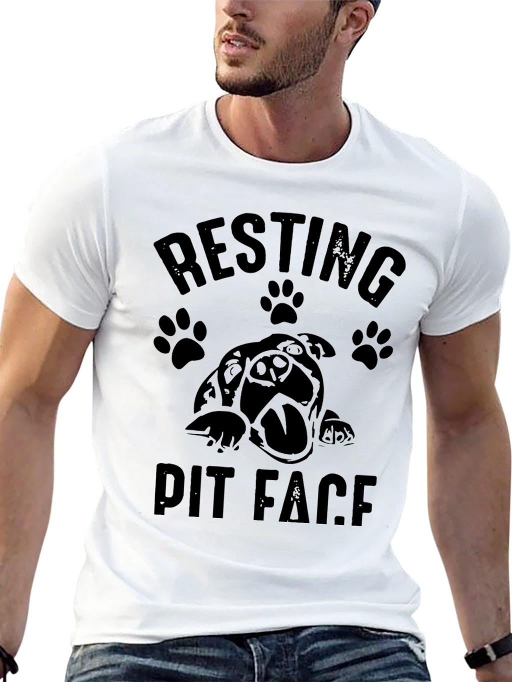 Resting Pit Face Black Graphic T-Shirt