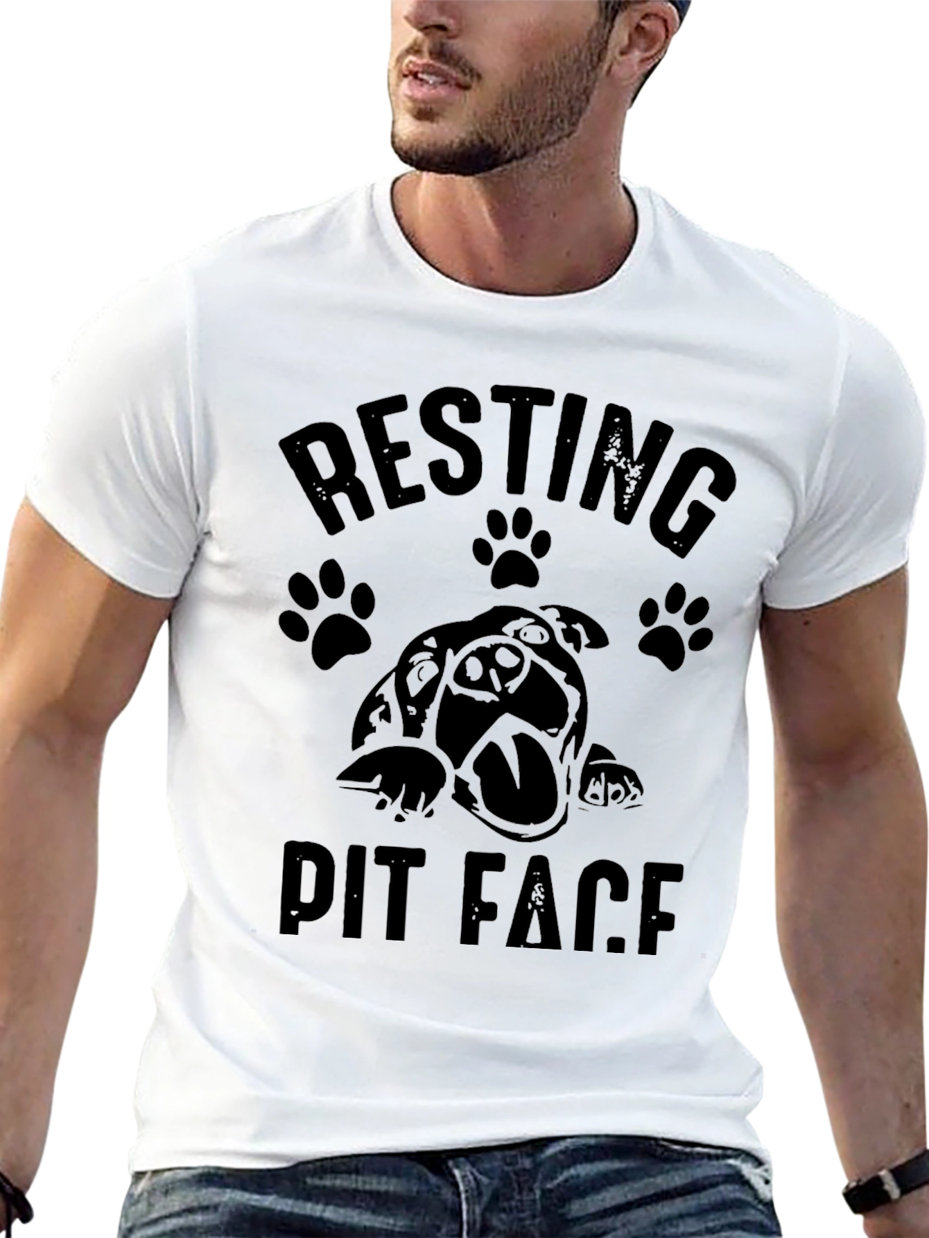 Resting Pit Face Black Graphic T-Shirt