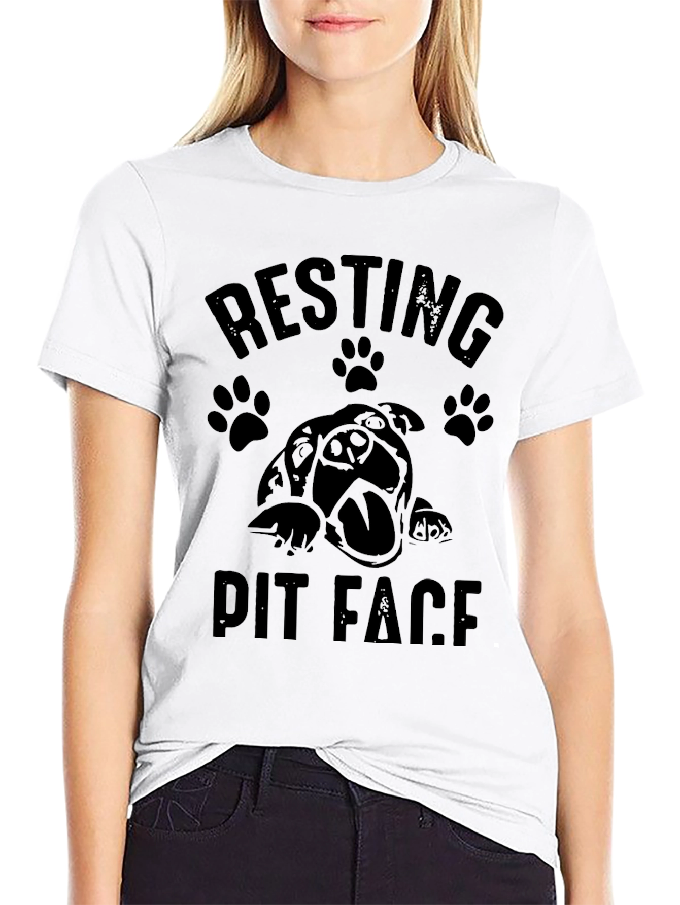 Resting Pit Face Black Graphic T-Shirt
