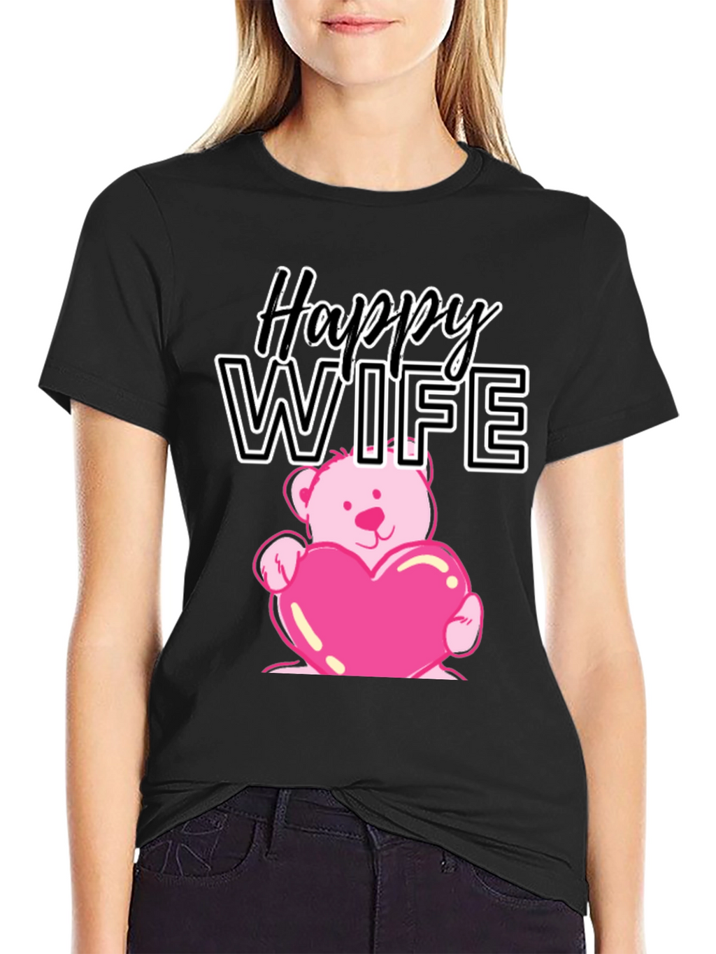 Happy Wife Teddy Bear Heart T-Shirt