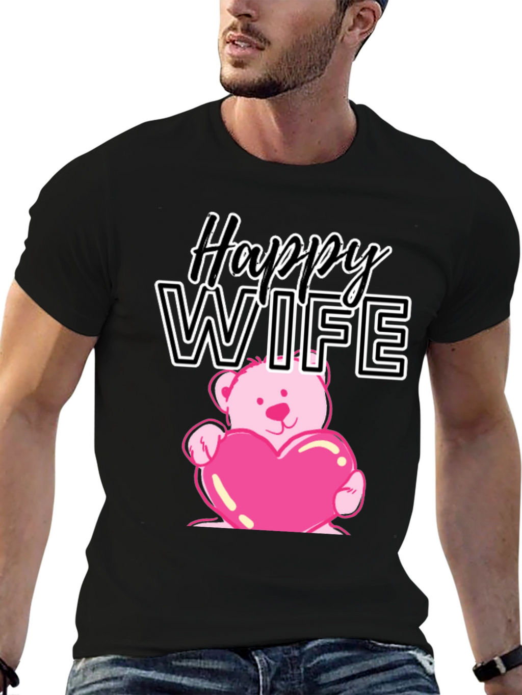 Happy Wife Teddy Bear Heart T-Shirt