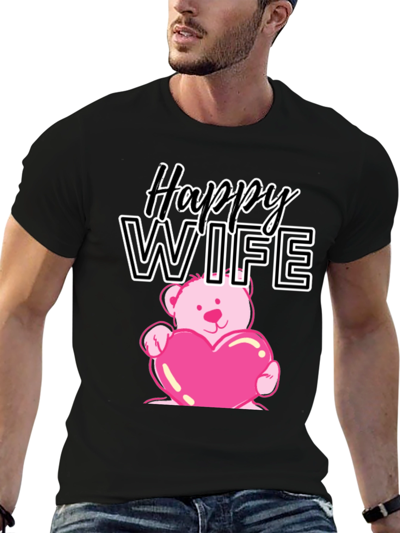 Happy Wife Teddy Bear Heart T-Shirt