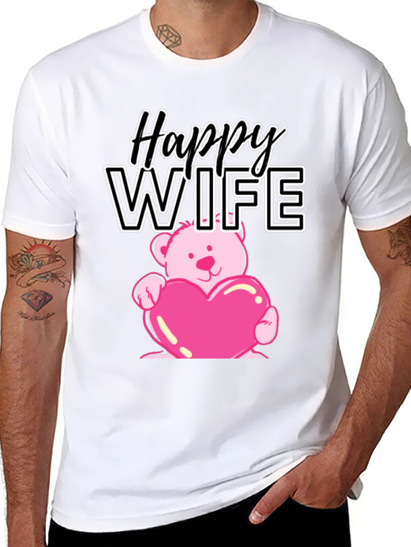 Happy Wife Teddy Bear Heart T-Shirt