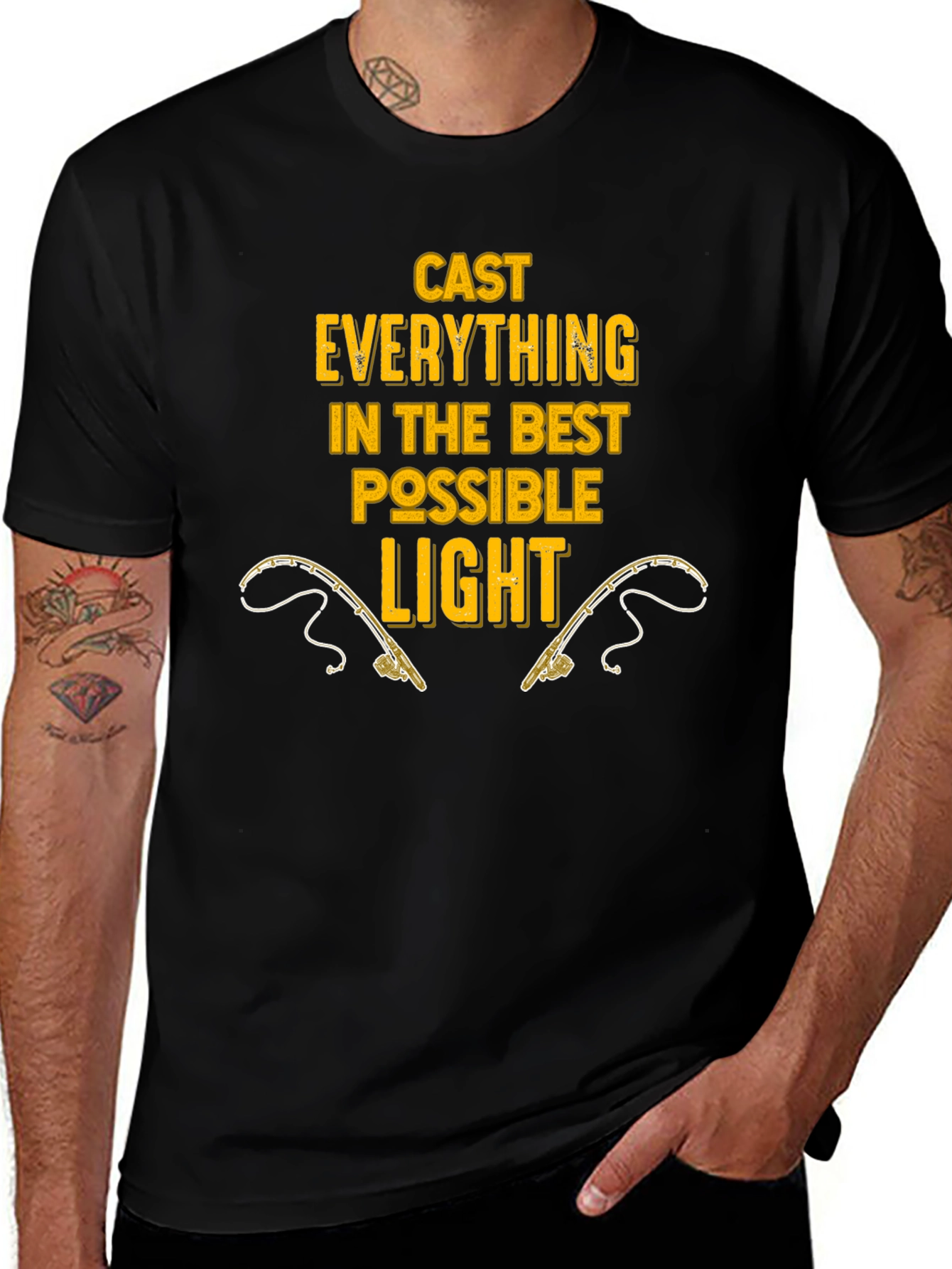 Cast Everything T-Shirt Fishing Rods Graphic Tee