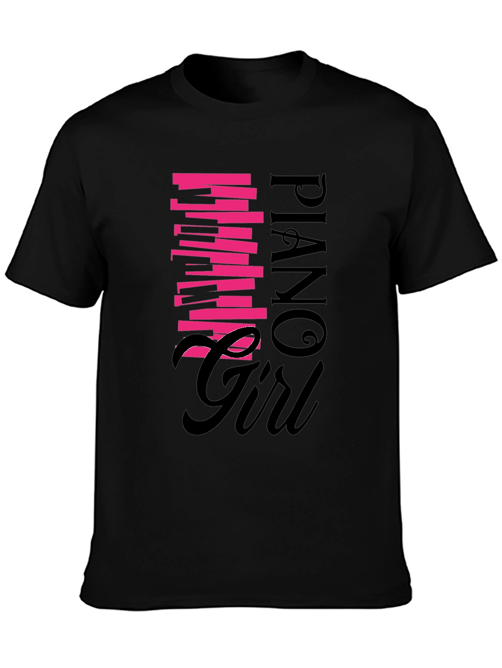 Piano Girl Graphic Tee - Black Unisex Shirt