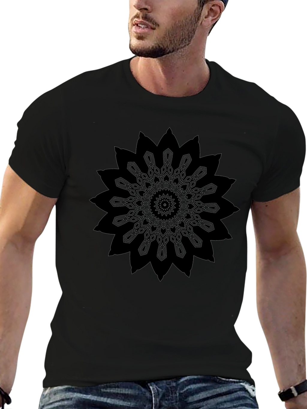 Black Mandala Graphic T-Shirt - Unisex