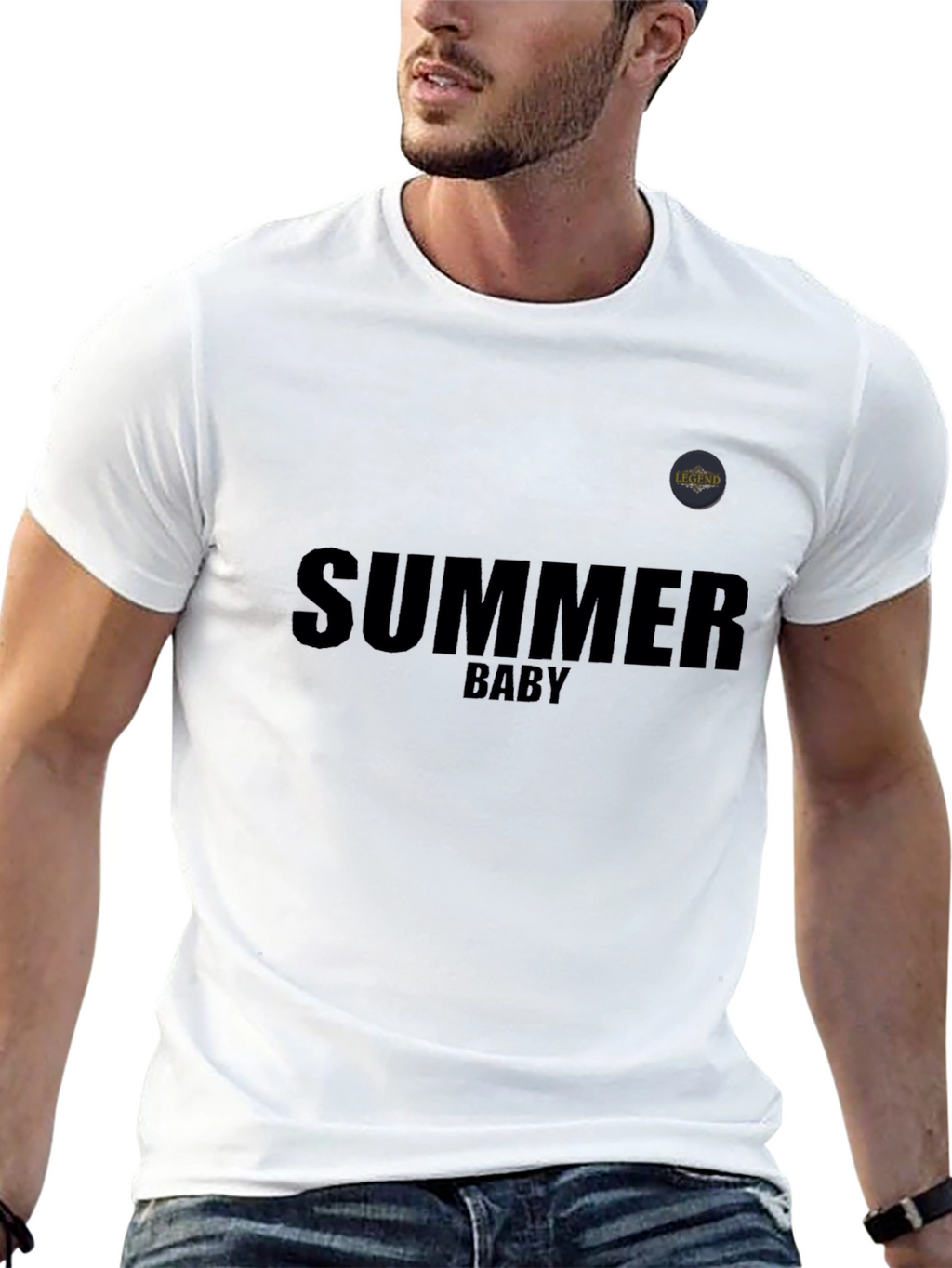 Summer Baby Graphic Tee - Black Cotton T-Shirt