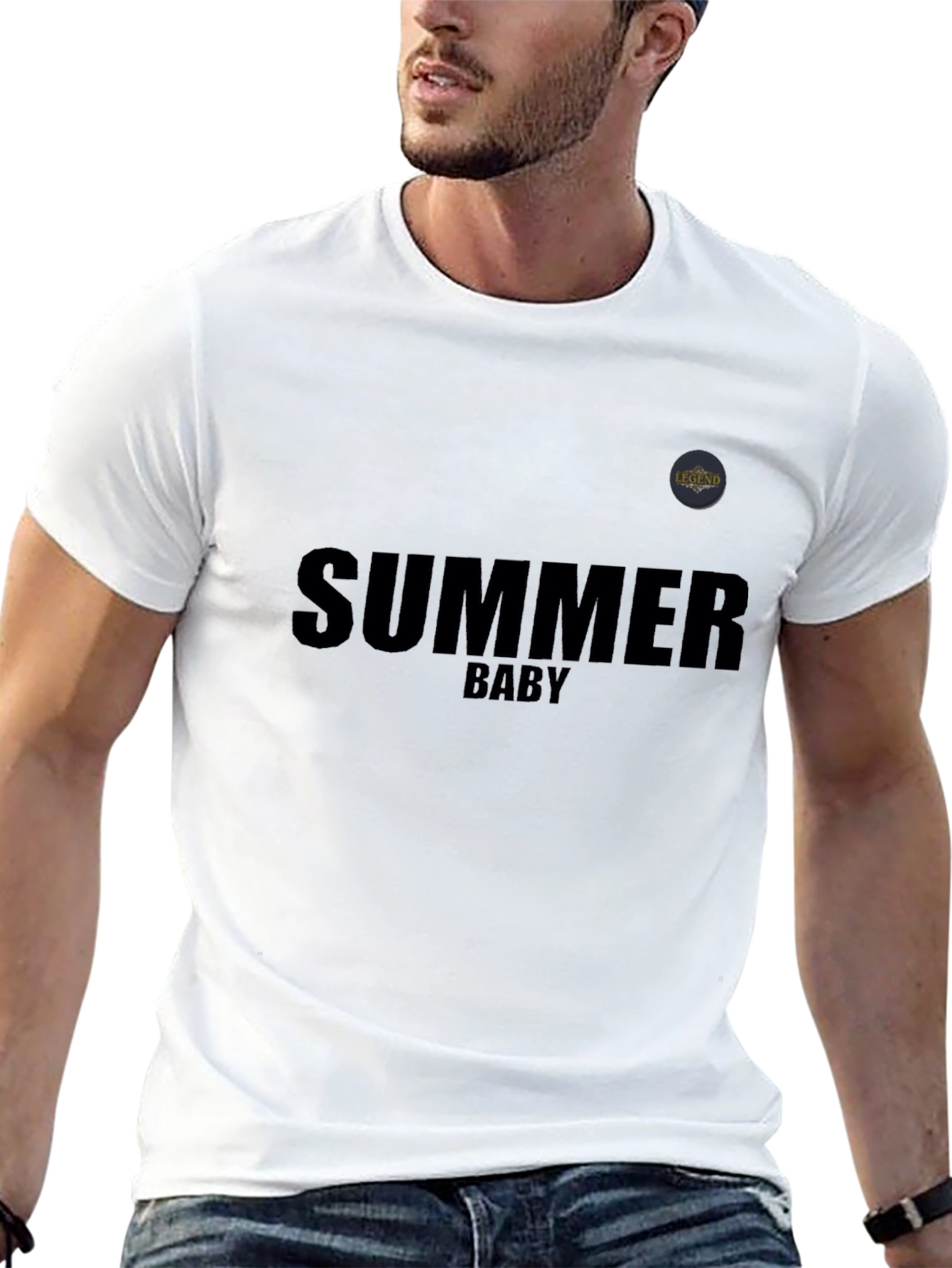 Summer Baby Graphic Tee - Black Cotton T-Shirt