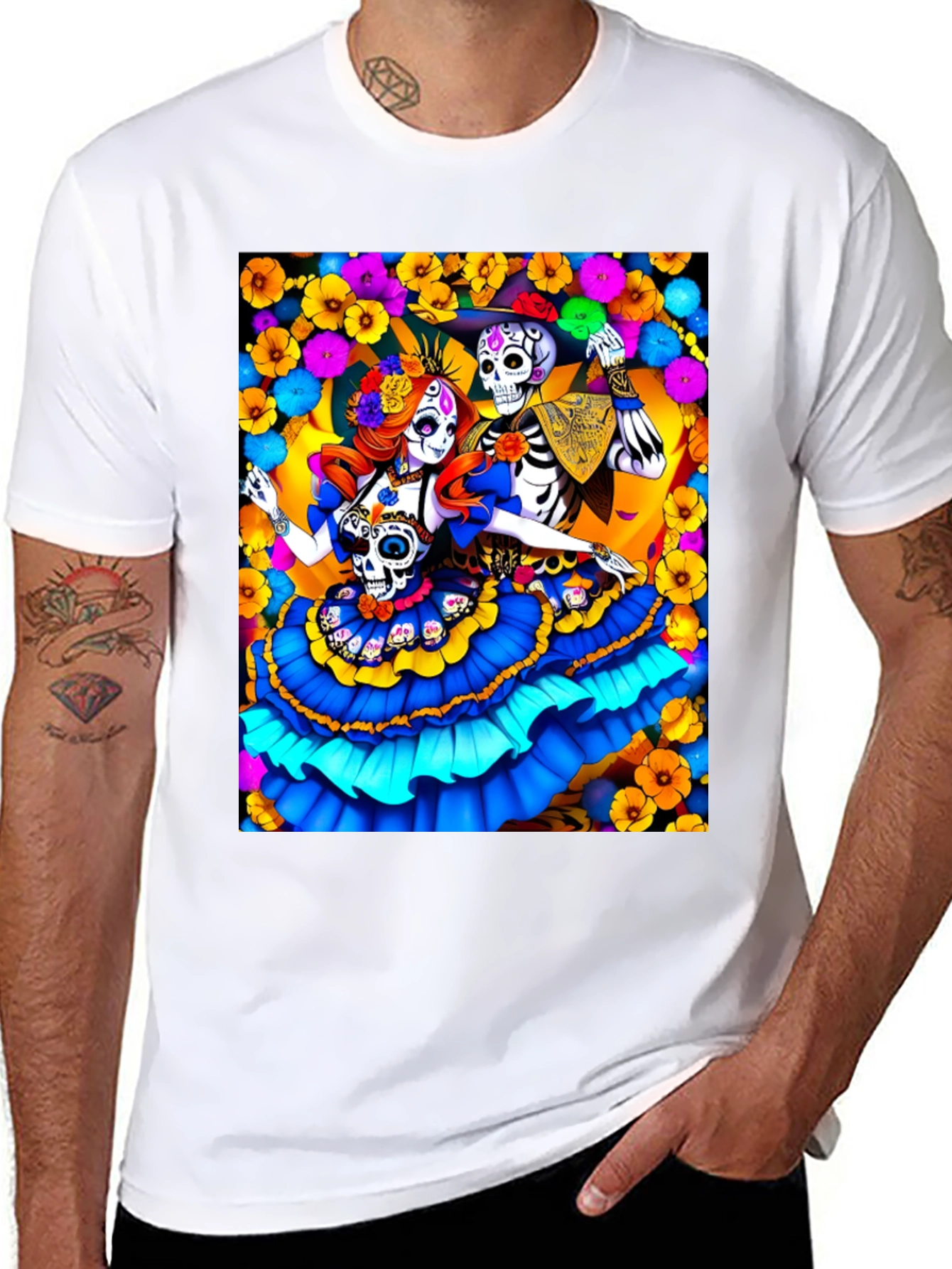 Day of the Dead Skeleton Couple T-Shirt