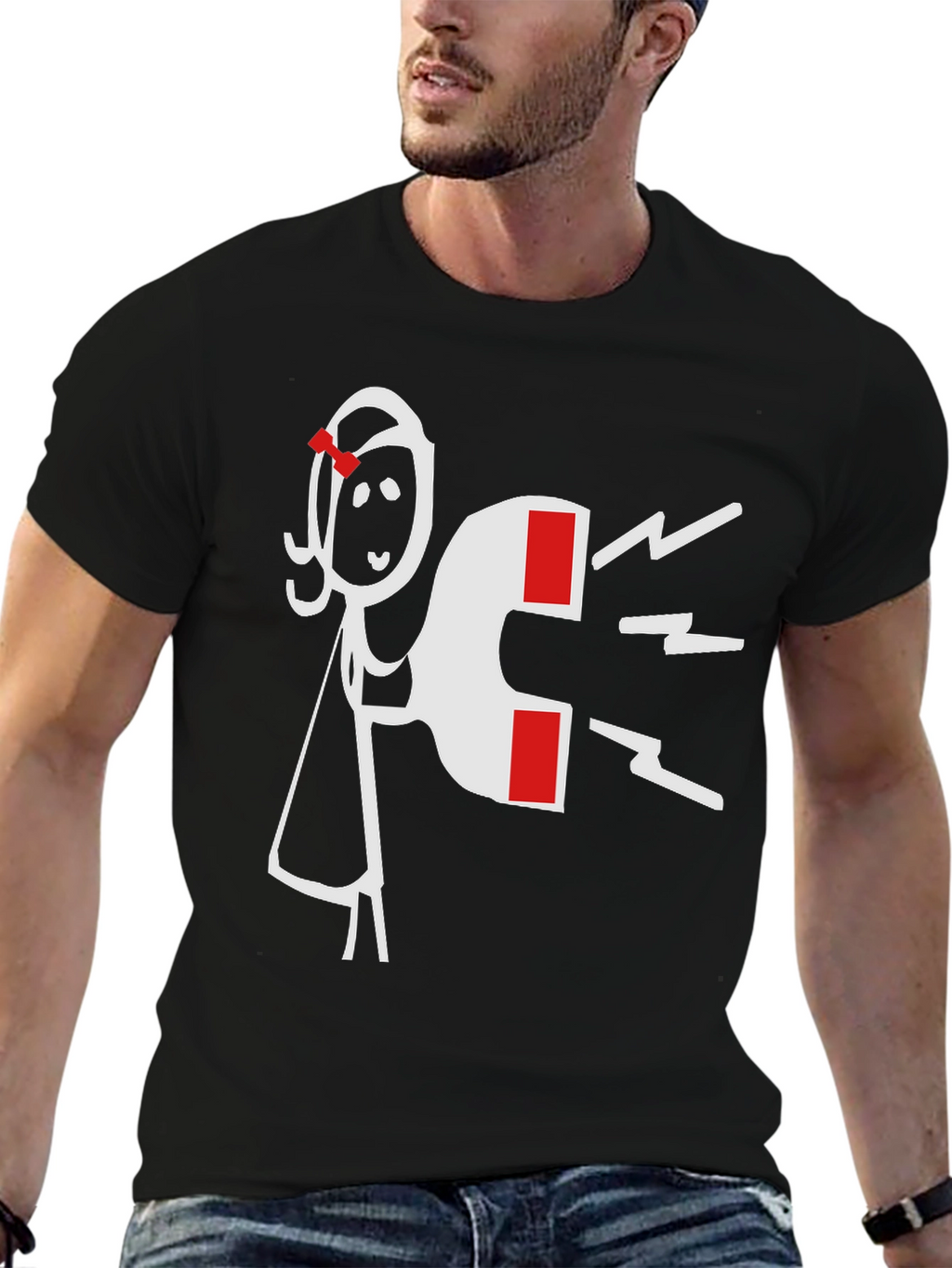 Magnetic Attraction Graphic Tee - Black
