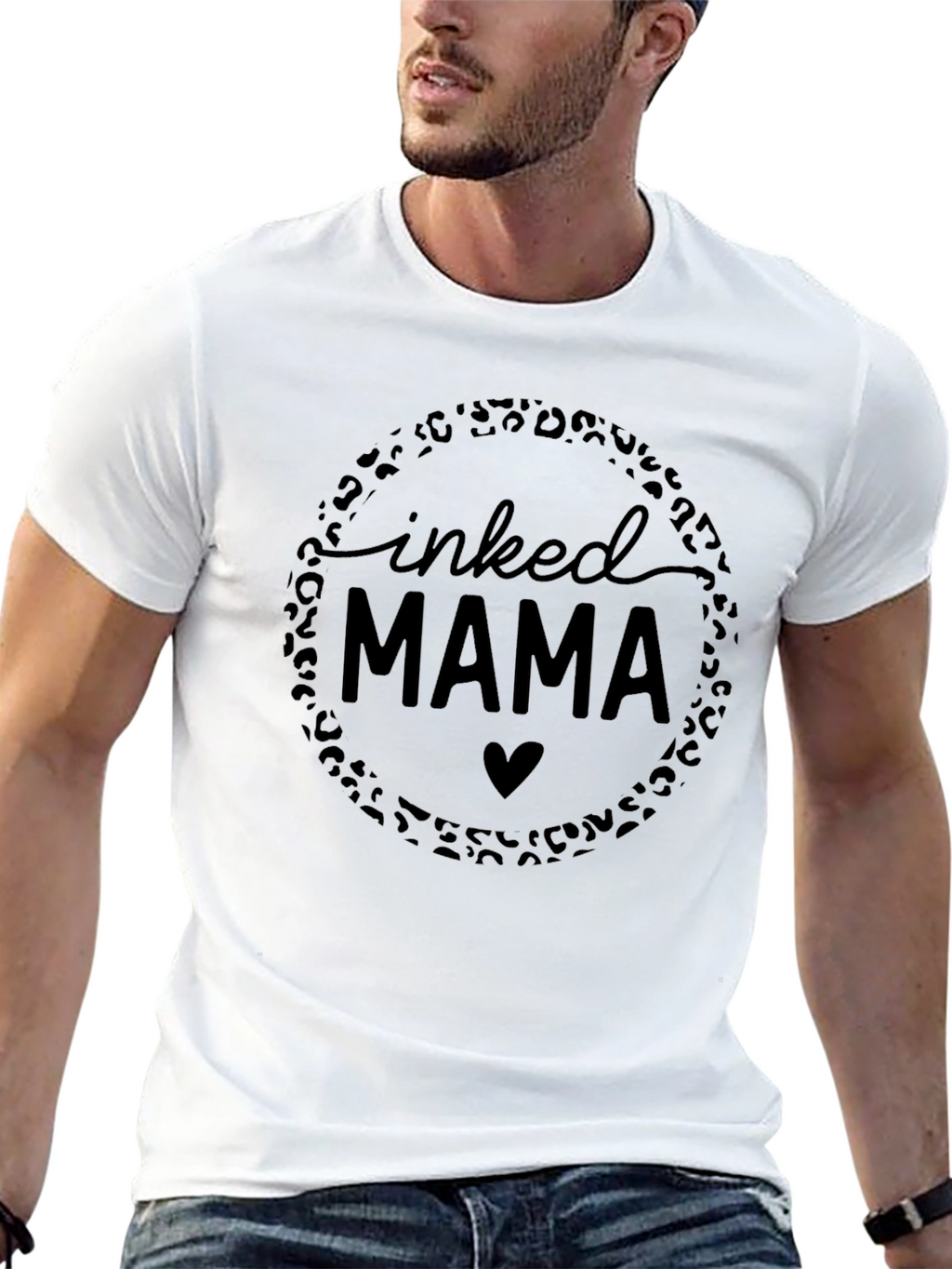 Inked Mama Leopard Print Graphic Tee