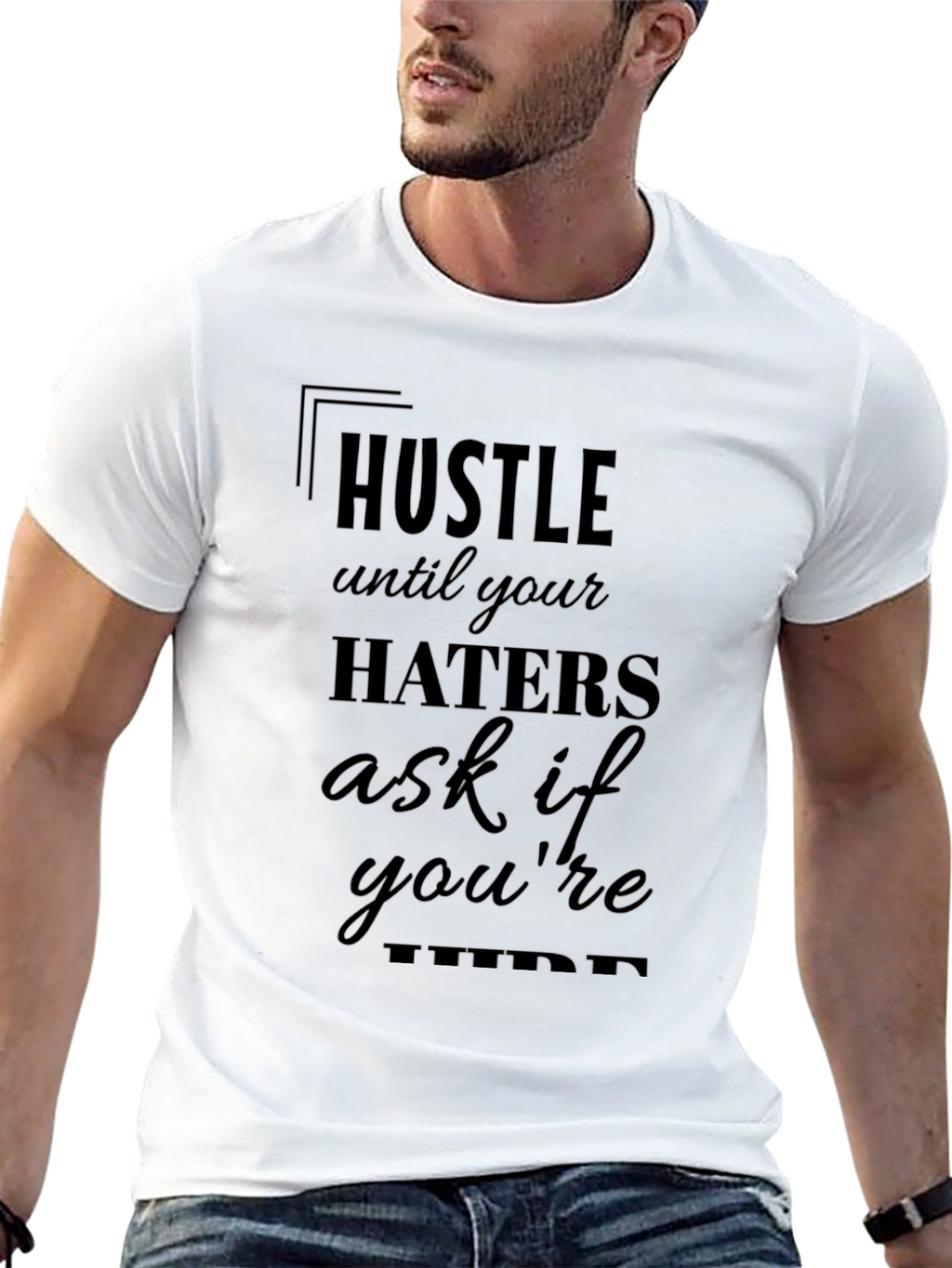 Hustle Motivational Black T-Shirt