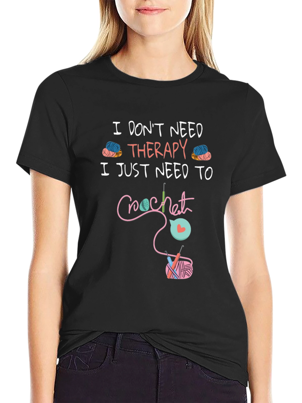 Crochet Therapy T-Shirt - Funny Hobby Tee