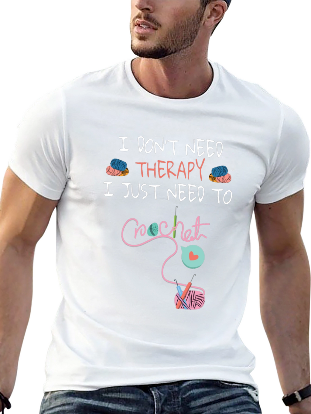 Crochet Therapy T-Shirt - Funny Hobby Tee
