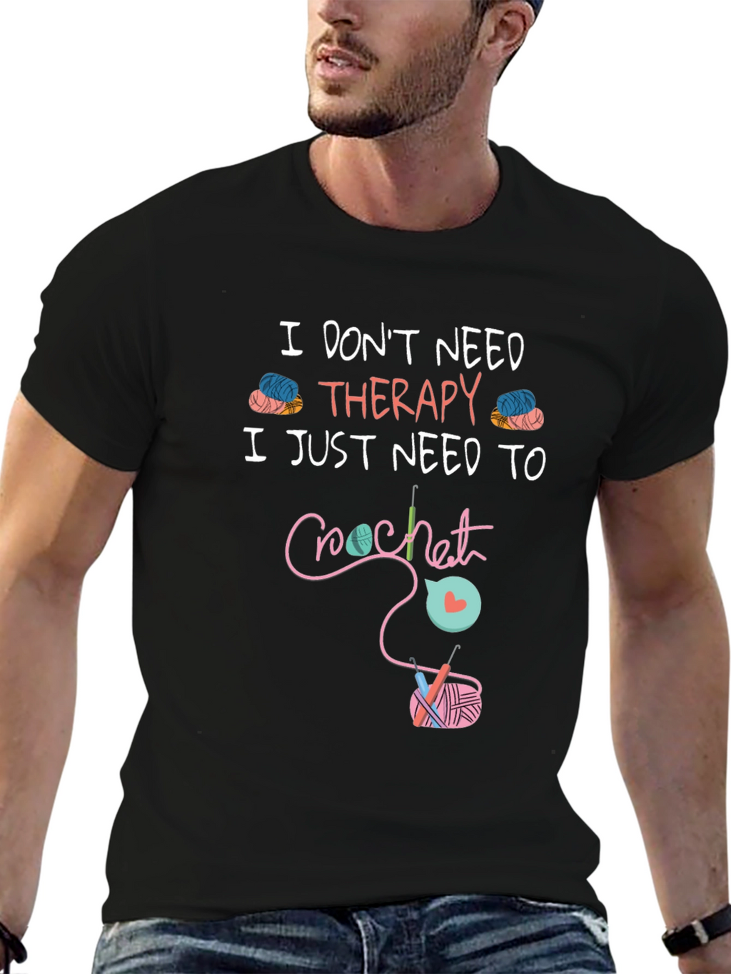 Crochet Therapy T-Shirt - Funny Hobby Tee
