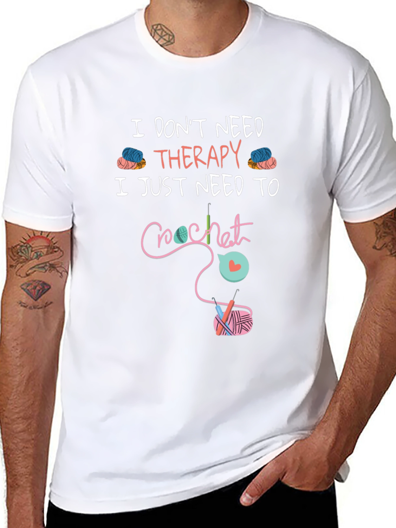 Crochet Therapy T-Shirt - Funny Hobby Tee