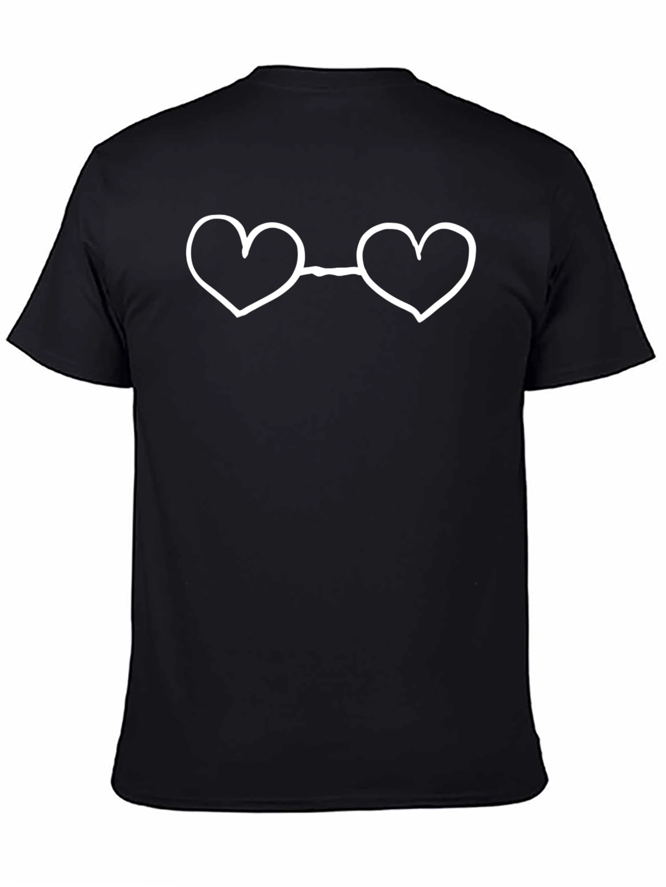 Heart Glasses Black Tee - Unique Style