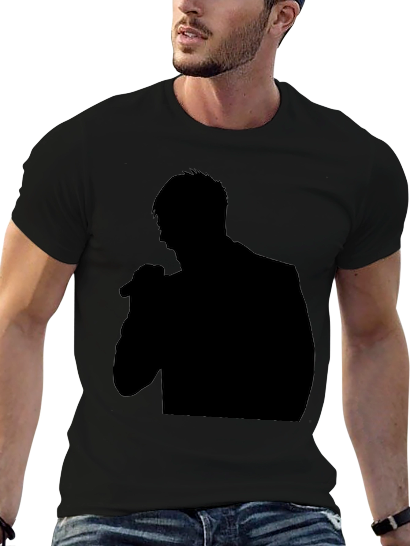 Black Silhouette Singer Graphic Tee