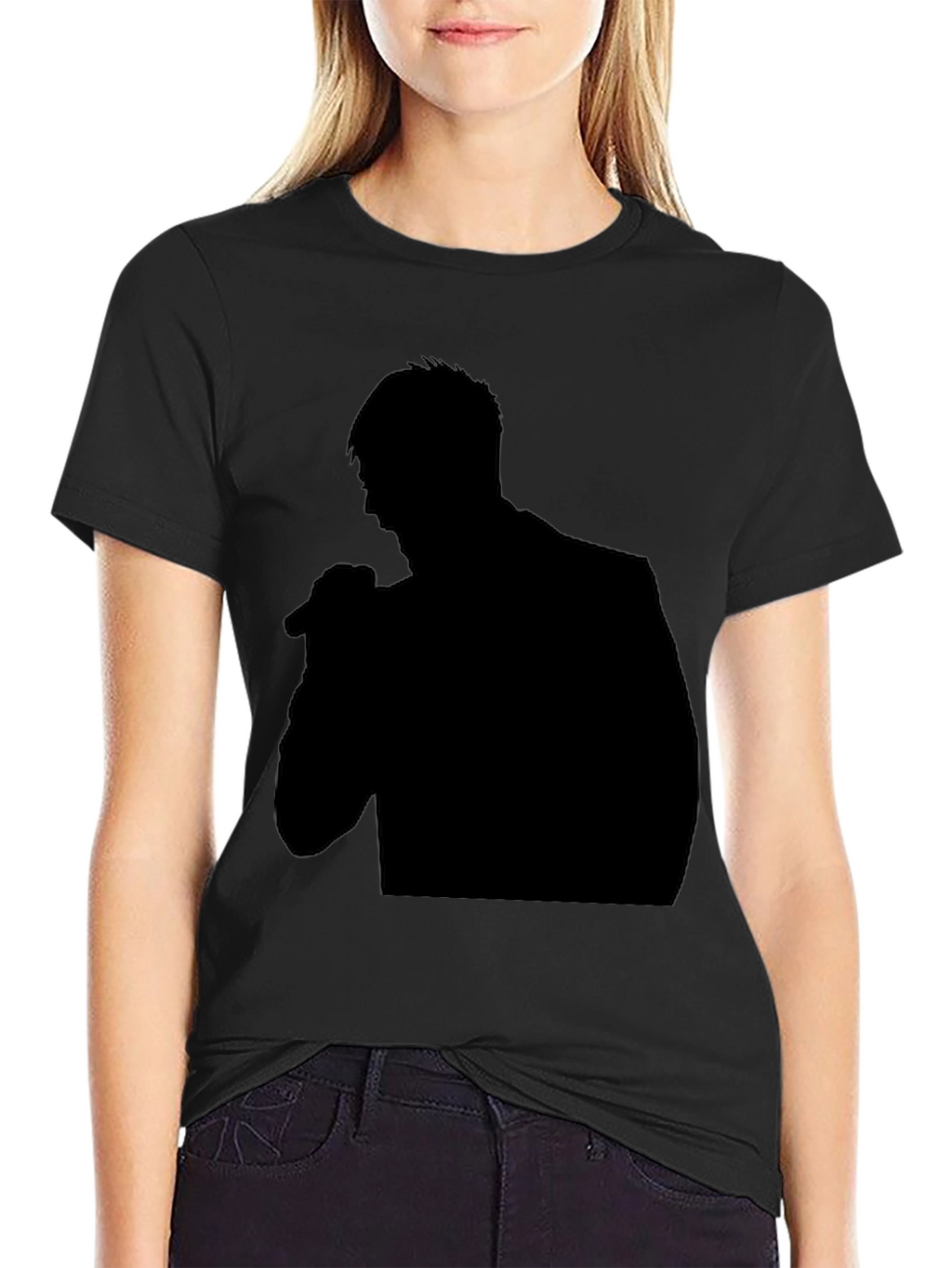 Black Silhouette Singer Graphic Tee