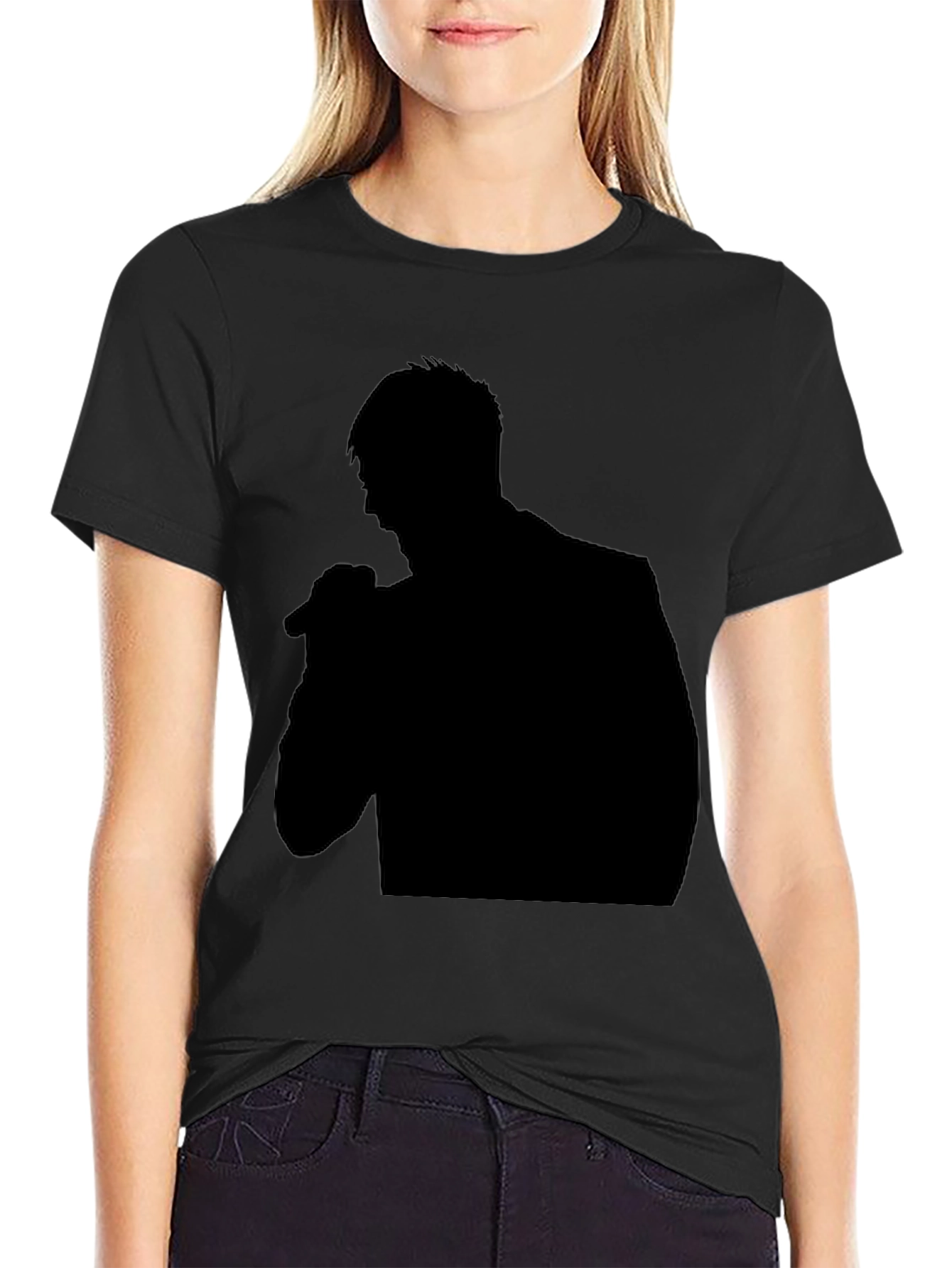 Black Silhouette Singer Graphic Tee