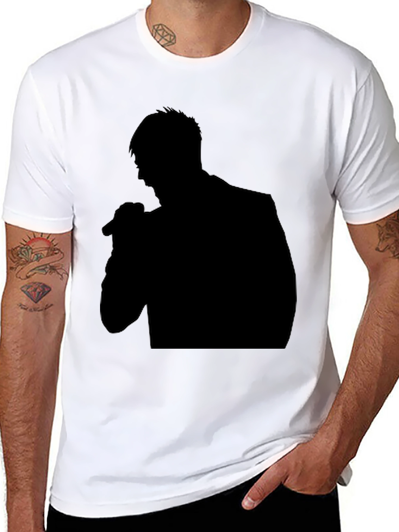 Black Silhouette Singer Graphic Tee