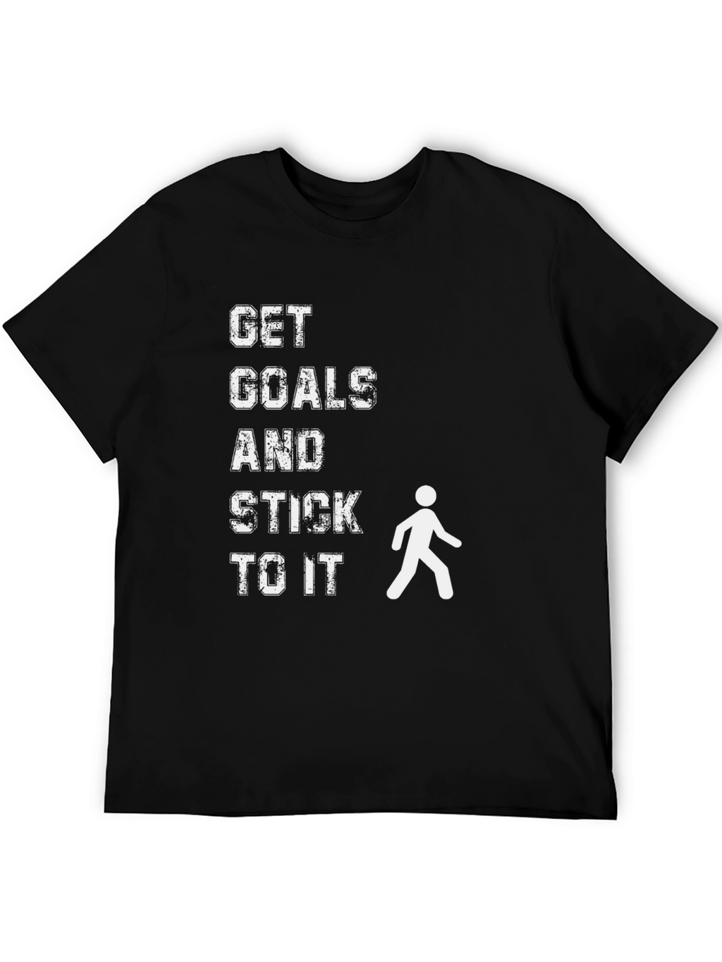 Motivational Get Goals Black Graphic T-Shirt