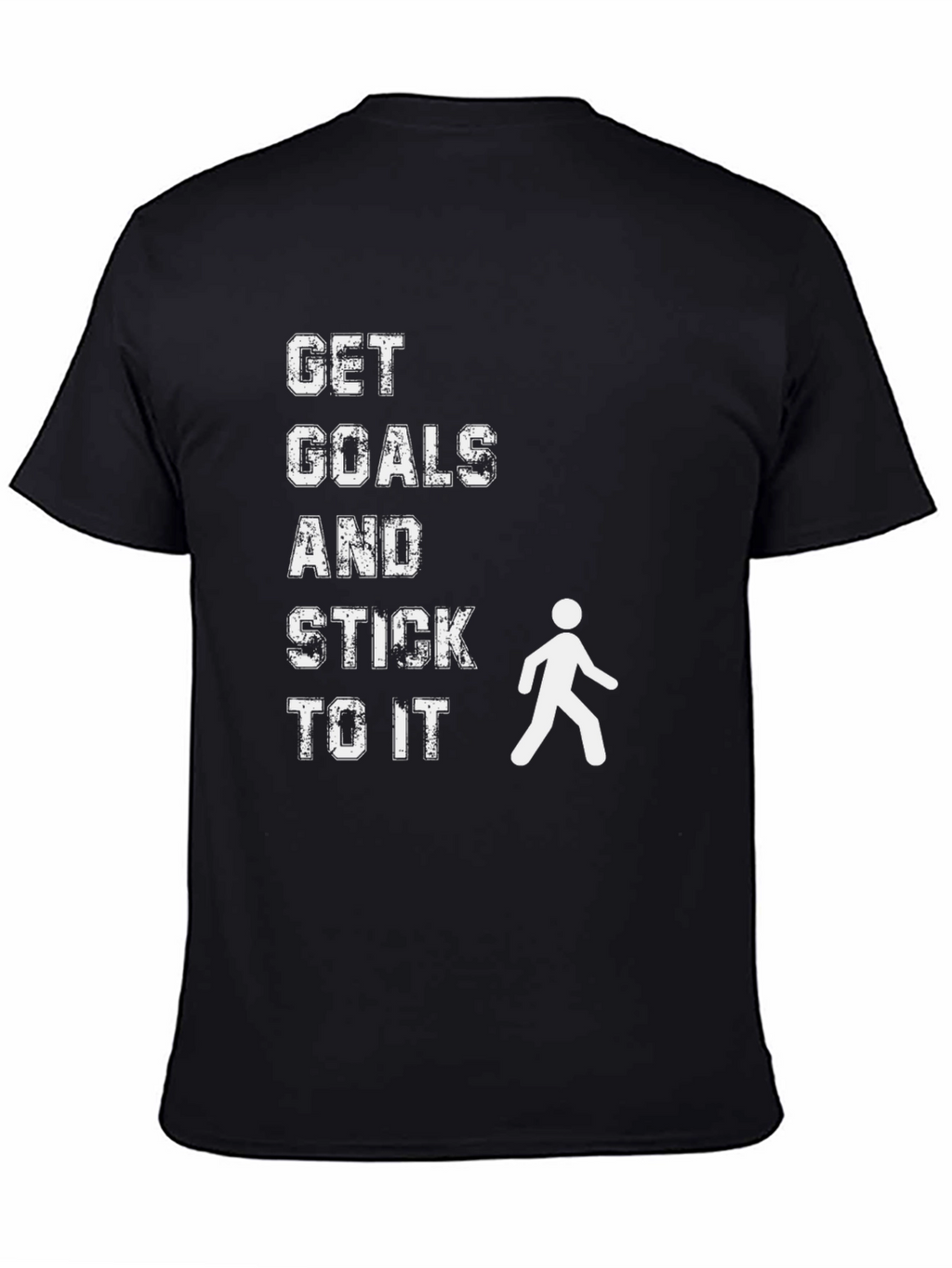 Motivational Get Goals Black Graphic T-Shirt