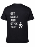 Motivational Get Goals Black Graphic T-Shirt