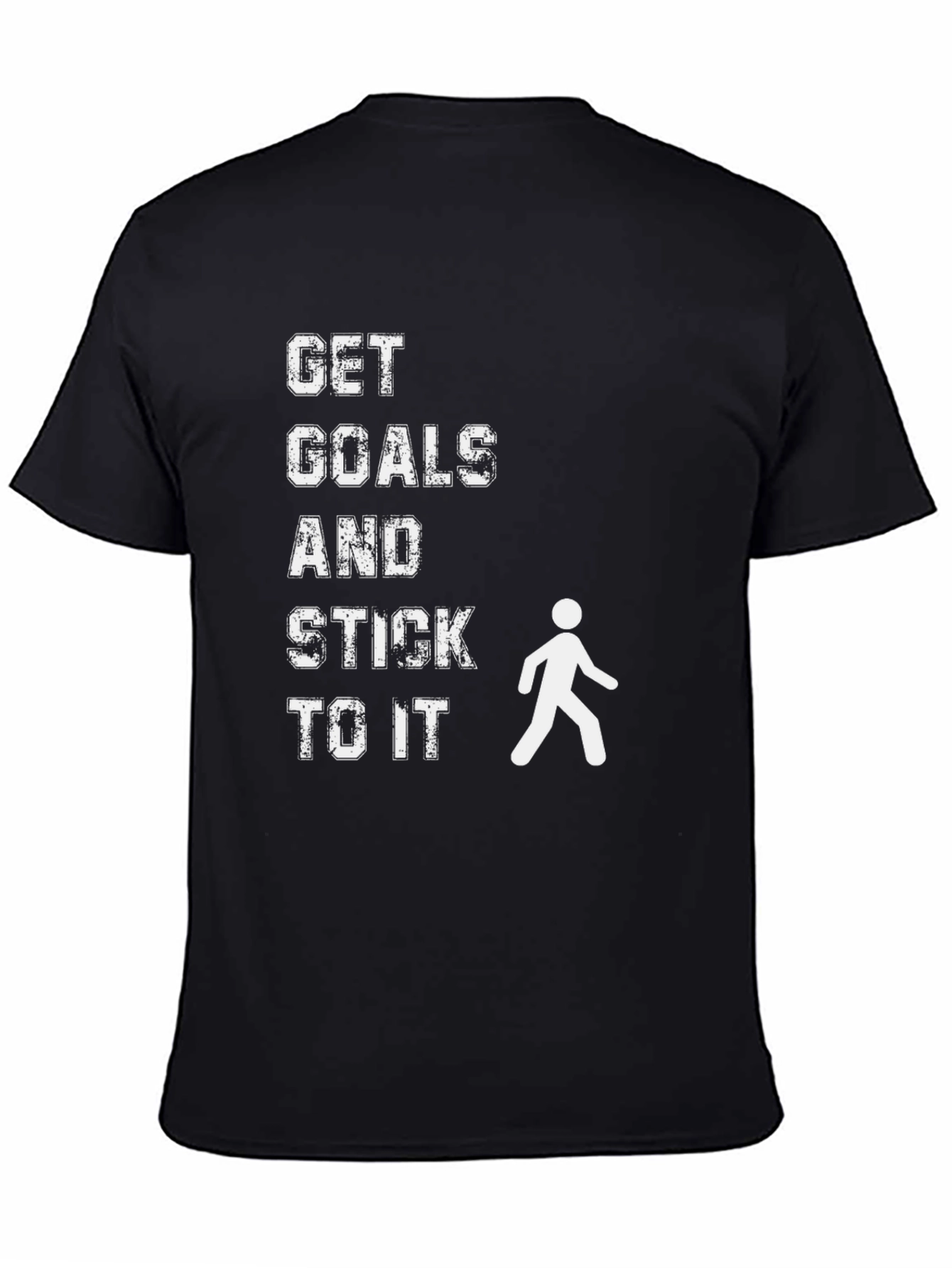 Motivational Get Goals Black Graphic T-Shirt