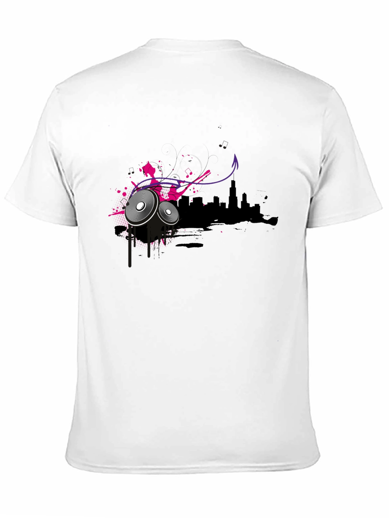 Urban Beats Tee - Black Crew Neck Graphic T-Shirt