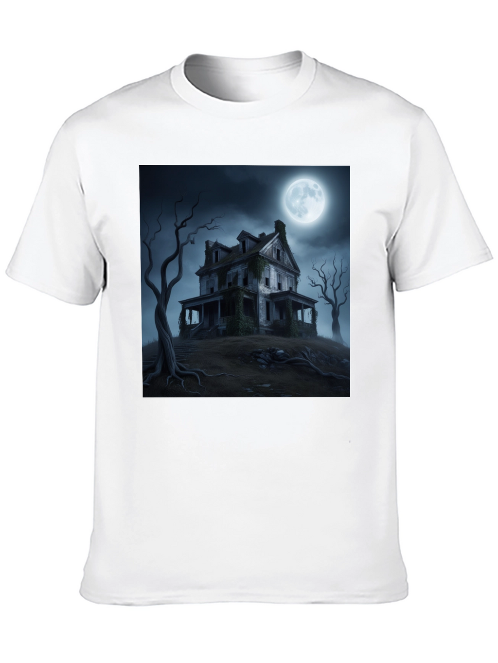 Haunted House Graphic Tee - Spooky Halloween Shirt