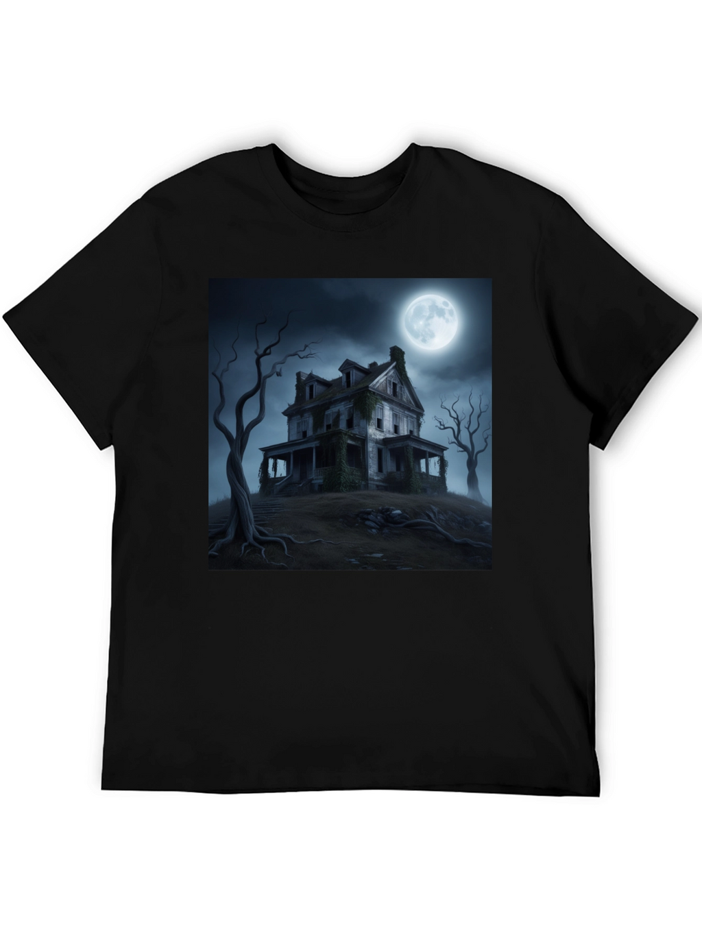 Haunted House Graphic Tee - Spooky Halloween Shirt