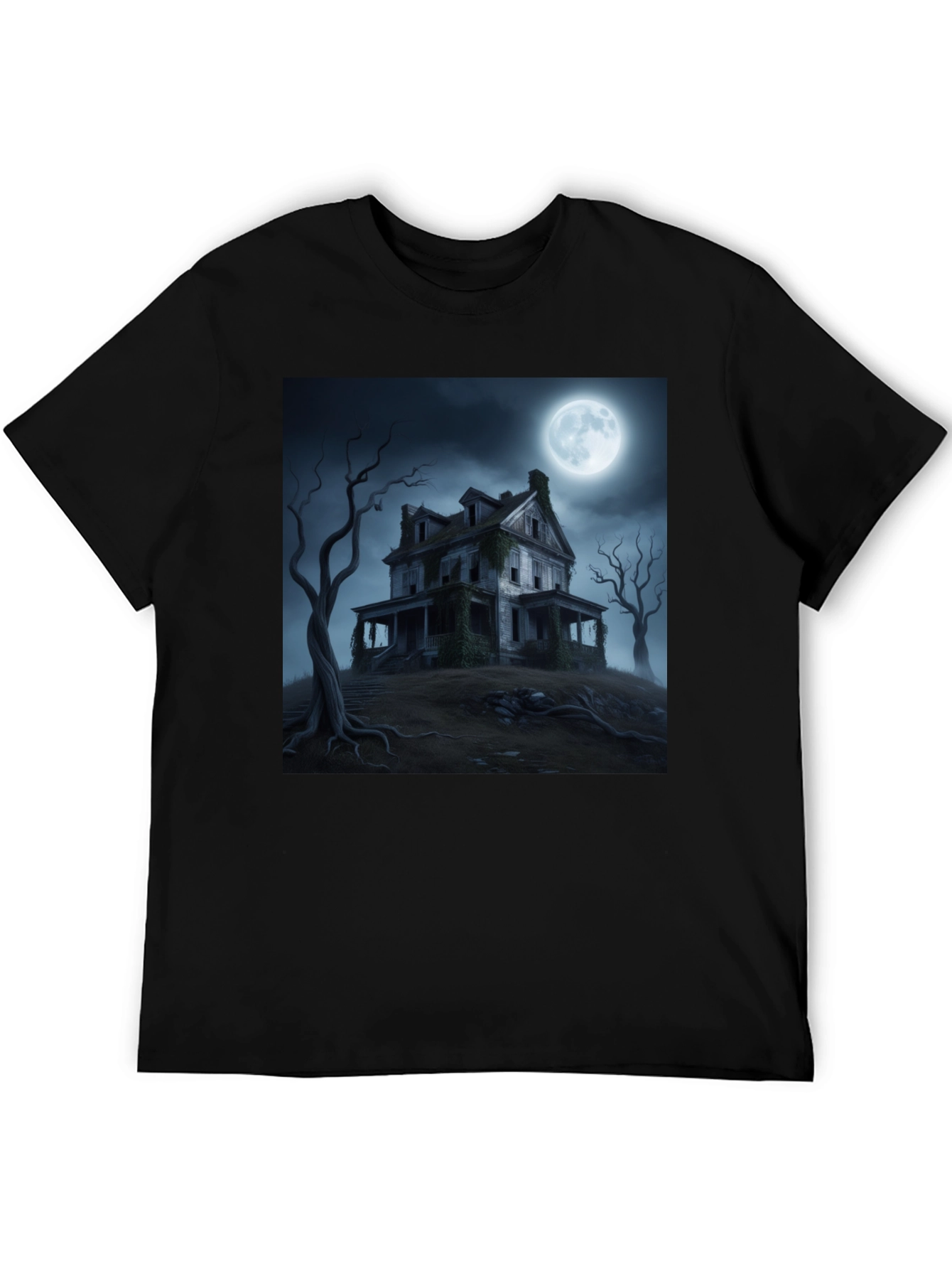 Haunted House Graphic Tee - Spooky Halloween Shirt