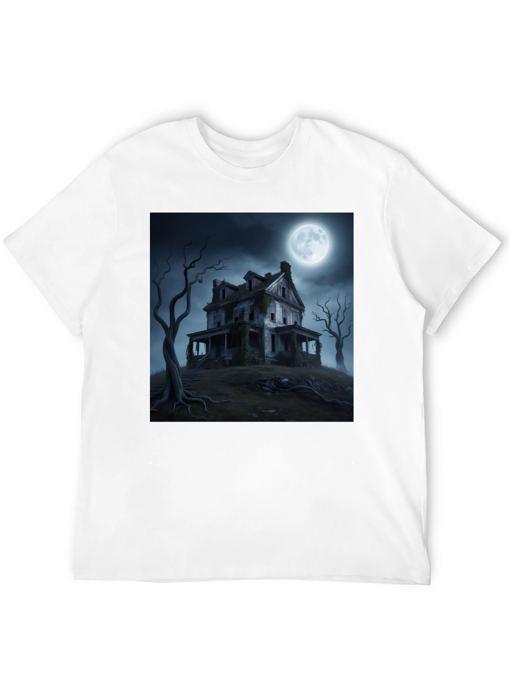 Haunted House Graphic Tee - Spooky Halloween Shirt