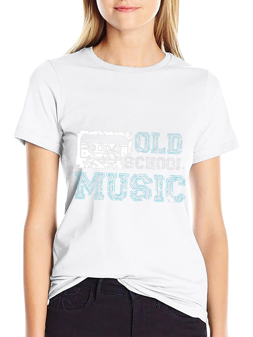 Retro Old School Music Black T-Shirt