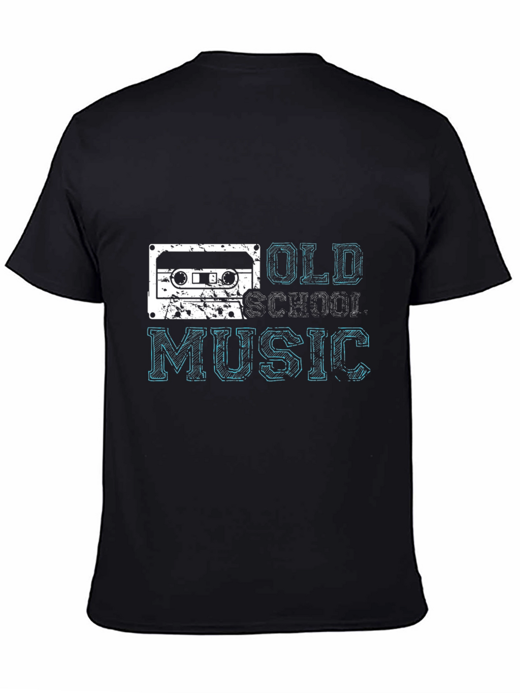 Retro Old School Music Black T-Shirt