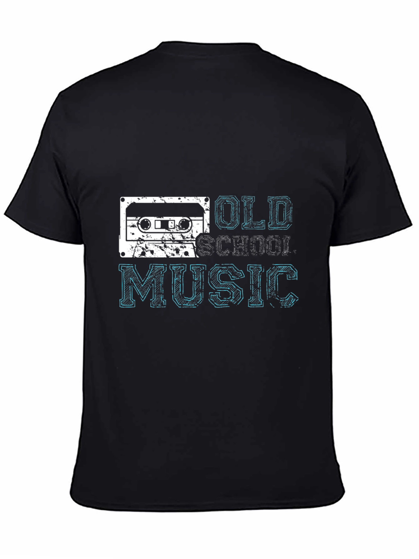 Retro Old School Music Black T-Shirt